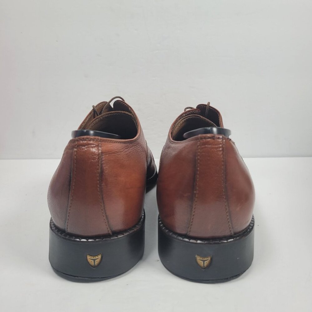 Michael Toschi Men's Brown Leather Oxford Dress Shoes US Size 9.5 - Picture 4 of 8